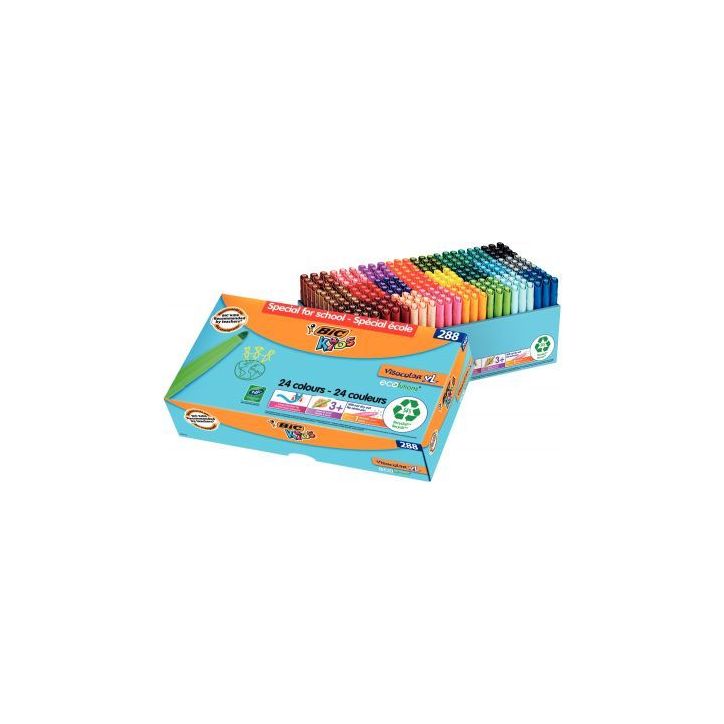 Classpack 288 feutres Visacolor dont 50 gratuits + abécédaire 9721821 VISACOLOR BIC