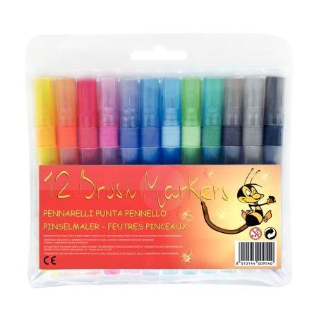 Achetez Pochette de 12 feutres pinceau pointe moyenne assortis MJ60420200 pas cher sur Ma Rentrée S..