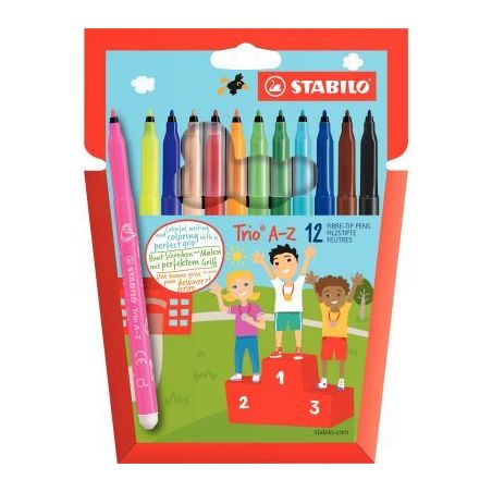 Achetez Lot de 12 pochettes de 12 feutres Trio A-Z dont 2 gratuites LOT INTERNE STABILO pas cher sur..
