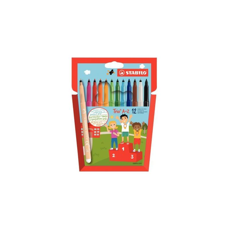 Achetez Pochette de 12 feutres Trio A-Z pointe moyenne assortis F378/11-12-04 STABILO pas cher sur M.. Achetez Pochette de 12 feutres Trio A-Z pointe moyenne assortis F378/11-12-04 STABILO pas cher sur M..