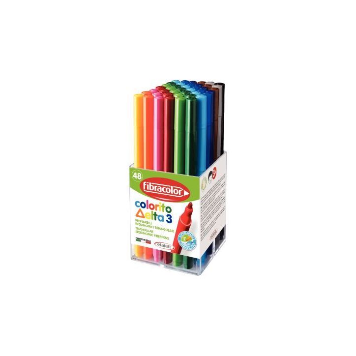 Pot de 48 feutres triangulaire delta 3 10333SW048BA