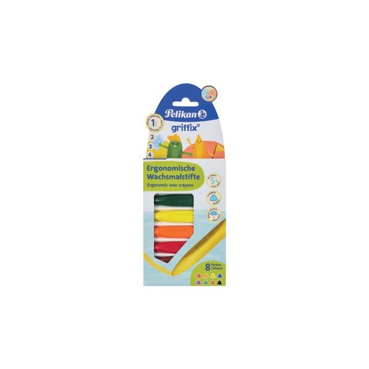 Etui de 8 crayons cire triangulaire Griffix 300000361 PELIKAN