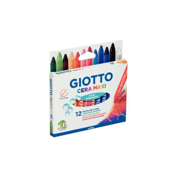 Etui de 12 craies cire cera maxi F291200 GIOTTO