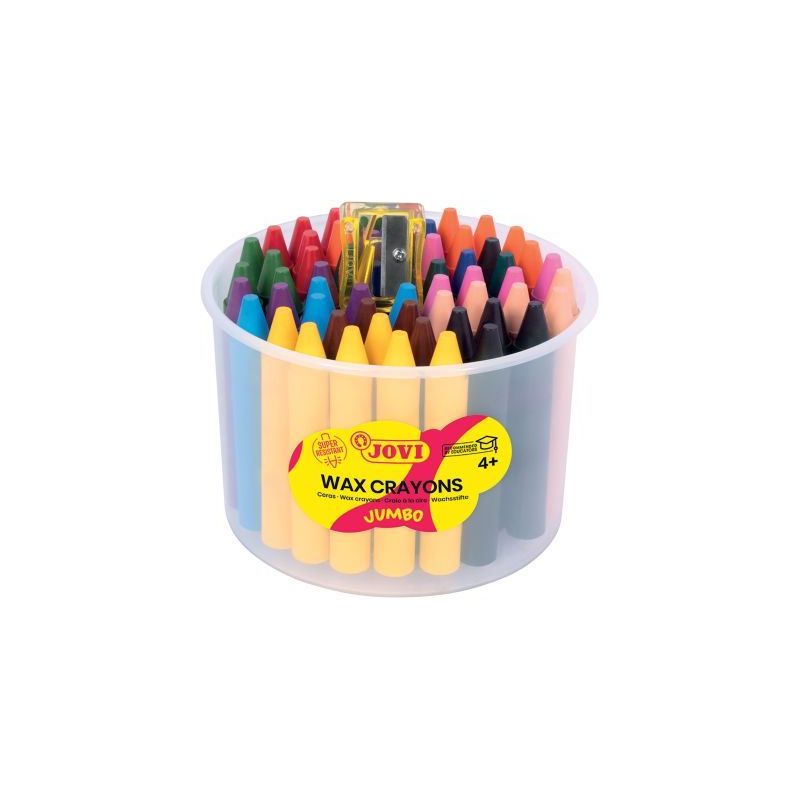 Achetez Pot de 60 crayons de cire vives assortis + 1 taille crayon 980/60 JOVI pas cher sur Ma Rentr..