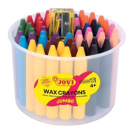 Achetez Pot de 60 crayons de cire vives assortis + 1 taille crayon 980/60 JOVI pas cher sur Ma Rentr..