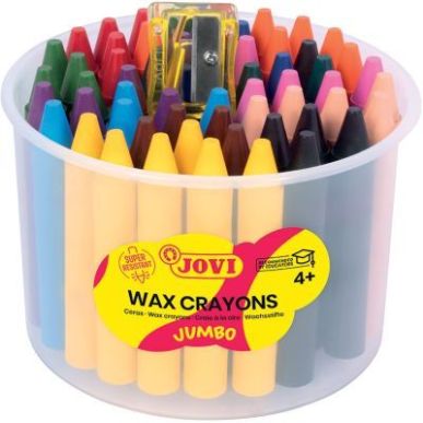 Achetez Pot de 60 crayons de cire vives assortis + 1 taille crayon 980/60 JOVI pas cher sur Ma Rentr..