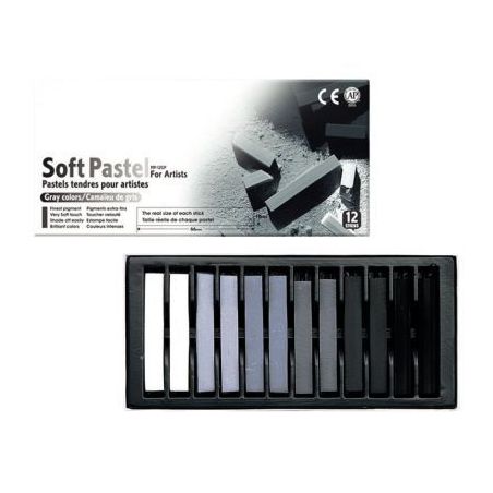 Achetez Boite de 12 pastels sec carre assorties camaieu de gris MP12GP pas cher sur Ma Rentrée Scol..