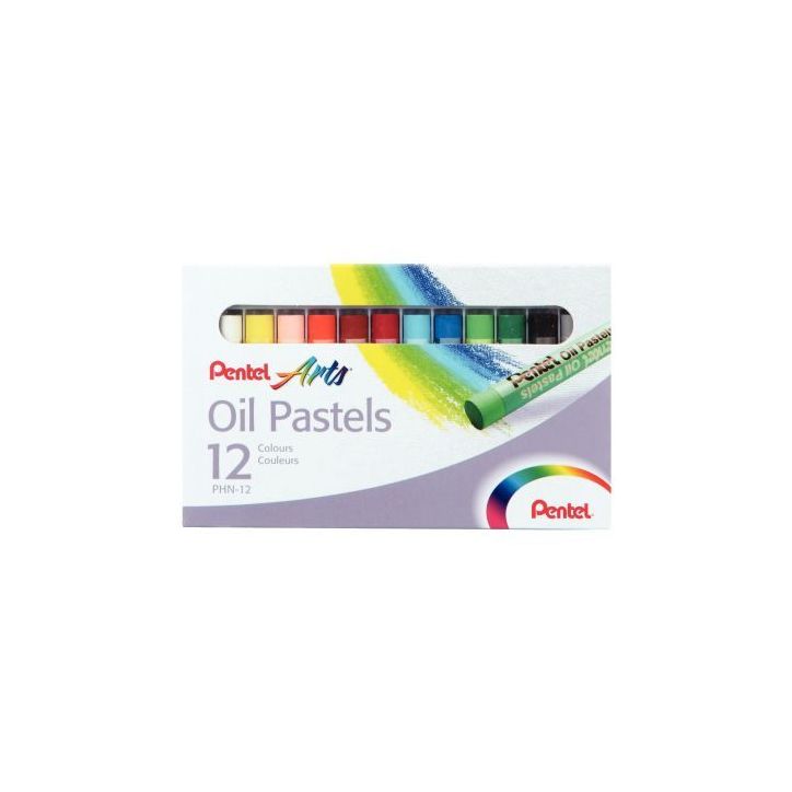 Boite de 12 pastels à l'huile 8 mm PHN-12U PENTEL
