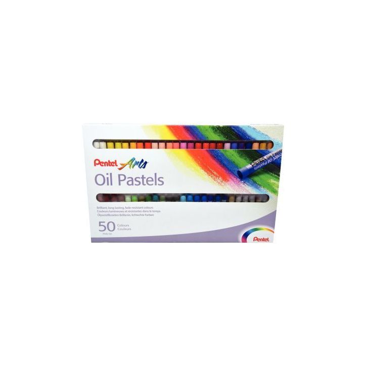Boîte de 50 craies Pastel à l'huile diamètre 8mm PHN-50U PENTEL