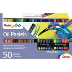 Achetez Boîte de 50 pastels à l'huile PHN classique fluo et métal PHN-MF50U PENTEL pas cher sur M..