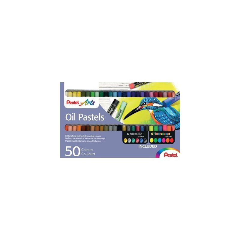 Achetez Boîte de 50 pastels à l'huile PHN classique fluo et métal PHN-MF50U PENTEL pas cher sur M..