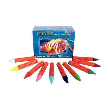 Achetez Boîte de 50 pastels à l'eau aqua pastels 10 couleurs assorties MA00450 pas cher sur Ma Ren..