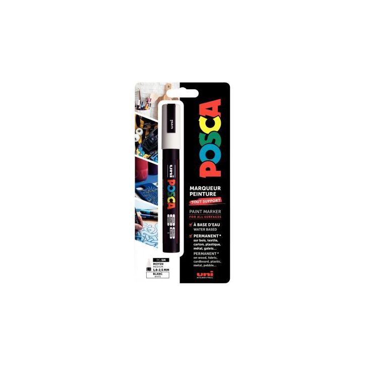 Blister 1 marqueur Posca blanc PC5MX1 PF BL POSCA UNIBALL