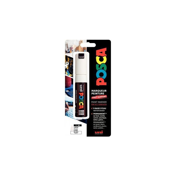 Blister de 1 marqueur Posca pointe large blanc PC8KX1 PF BL POSCA UNIBALL