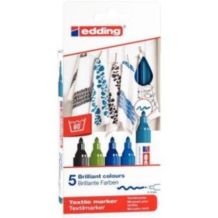 Achetez Boîte de 5 marqueurs textile E-4500 froides 4-4500-5099 EDDING pas cher sur Ma Rentrée Sco..