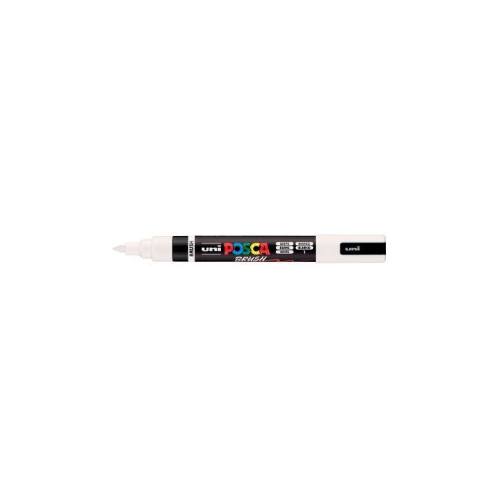 Marqueur Posca pointe moyenne Brush blanc PC5BR BL POSCA UNIBALL