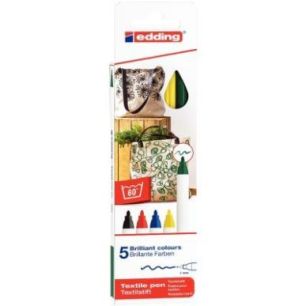 Achetez Boîte de 5 marqueurs textile E-4600 basic 4-4600-5 EDDING pas cher sur Ma Rentrée Scolaire