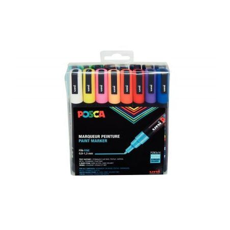 Achetez Pochette de 16 marqueurs pointe fine conique 1,5 mm couleurs assorties PC3M/16AASS21 POSCA U..
