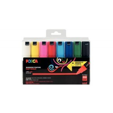 Achetez Set de 8 marqueurs Posca ogive large PC7M/8A ASS18 POSCA UNIBALL pas cher sur Ma Rentrée Sc..