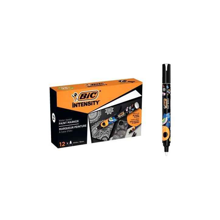 Boîte de 12 marqueurs peinture Intensity blancs 527425 BIC