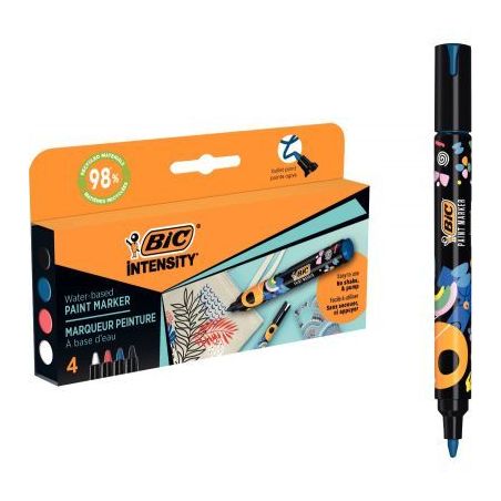Achetez Boîte de 4 marqueurs peinture Intensity assortis 527423 BIC pas cher sur Ma Rentrée Scolai..
