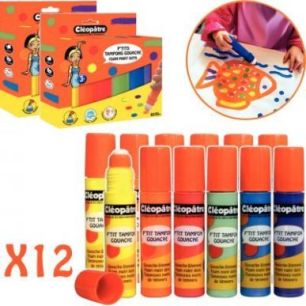 Achetez Lot de 12 tampons gouaches 50ml rechargeable BL6PGN45M/2 CLEOPATRE pas cher sur Ma Rentrée ..