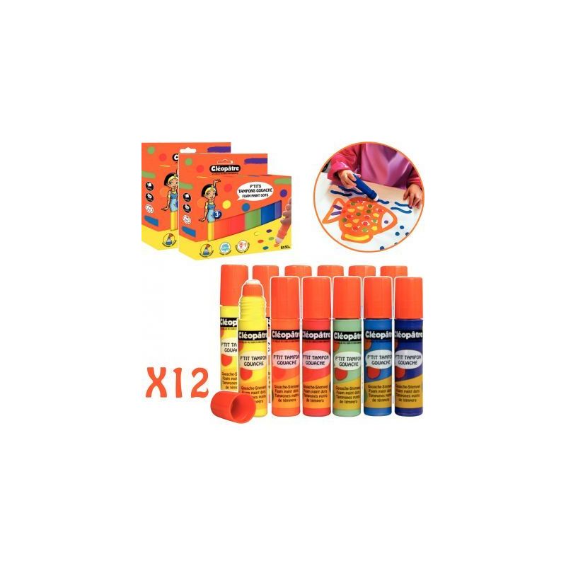 Achetez Lot de 12 tampons gouaches 50ml rechargeable BL6PGN45M/2 CLEOPATRE pas cher sur Ma Rentrée .. Achetez Lot de 12 tampons gouaches 50ml rechargeable BL6PGN45M/2 CLEOPATRE pas cher sur Ma Rentrée ..