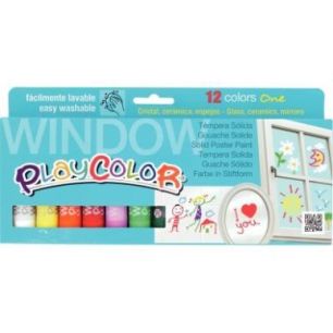 Achetez Boite de 12 sticks de gouache à vitres PLAYCOLOR, couleurs assorties 400641 PLAYCOLOR pas c..