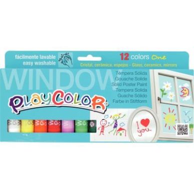 Achetez Boite de 12 sticks de gouache à vitres PLAYCOLOR, couleurs assorties 400641 PLAYCOLOR pas c..