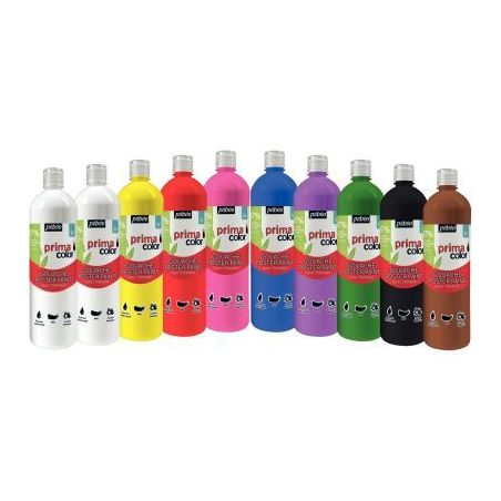 Achetez Lot de 10 flacons 1L de gouache PRIMACOLOR, couleurs assorties 075299 PRIMA COLO PEBEO pas c..