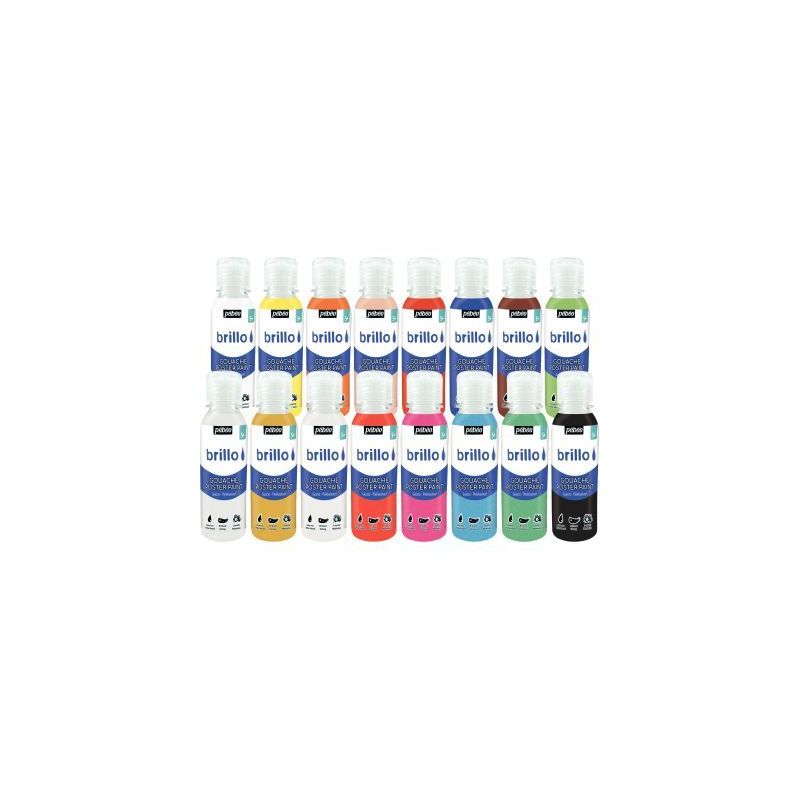 Achetez Carton de 16 flacons de 150 ml de gouache brillante BRILLO couleurs assorties 386292 BRILLO .. Achetez Carton de 16 flacons de 150 ml de gouache brillante BRILLO couleurs assorties 386292 BRILLO ..