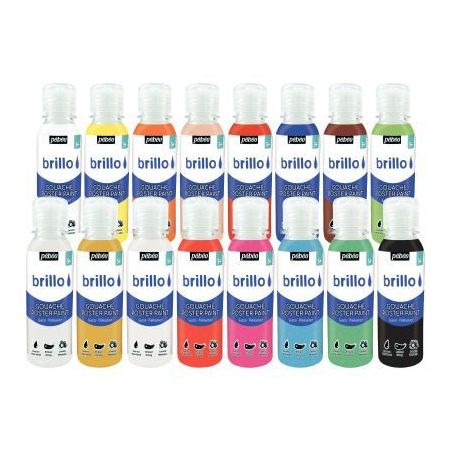 Achetez Carton de 16 flacons de 150 ml de gouache brillante BRILLO couleurs assorties 386292 BRILLO ..