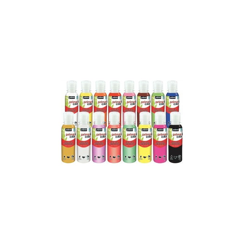 Achetez Carton de 16 flacons 150ml de gouache PRIMACOLOR, couleurs assorties 075593 PRIMA COLO PEBEO..