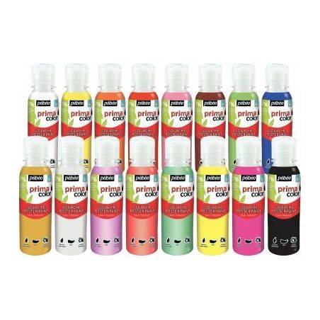 Achetez Carton de 16 flacons 150ml de gouache PRIMACOLOR, couleurs assorties 075593 PRIMA COLO PEBEO..
