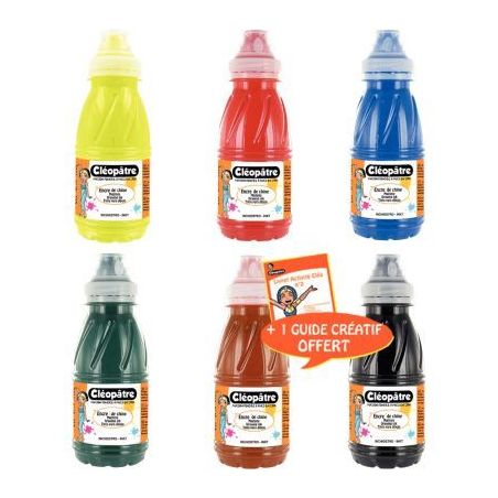 Achetez Lot de 6 flacons 250ml d'encre de Chine EDC250X6A CLEOPATRE pas cher sur Ma Rentrée Scolair..