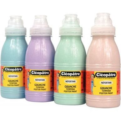 Achetez Carton de 4 flacons 500ml de peinture pailletée, coloris pastel assortis PP500X4P CLEOPATRE..