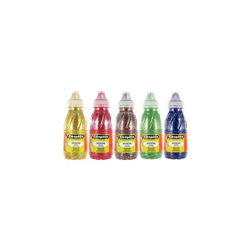 Achetez Lot de 5 flacons 250ml de peinture pailletée, assortiment 2 PP250X5B CLEOPATRE pas cher sur..