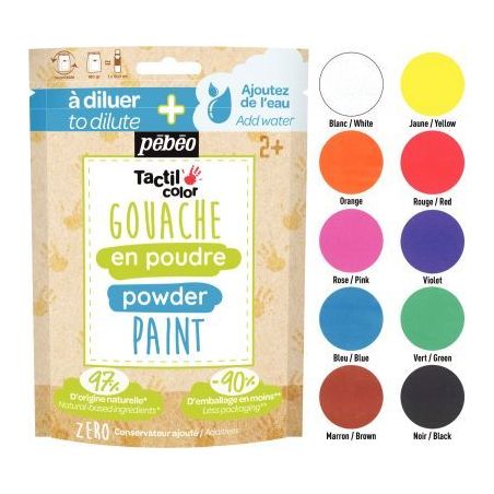 Achetez Lot de 10 sachets 180g de gouache en poudre 2 en 1 Tactilcolor 633340 TACTIL COL PEBEO pas c..