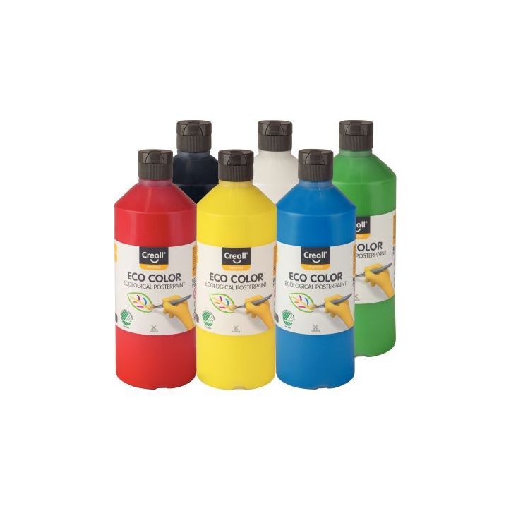 Carton de 6 flacons 500ml de gouache biologique Creall Eco Color 32231 CREALL