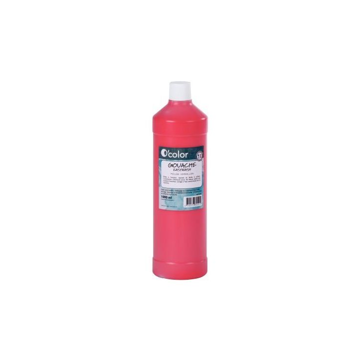 Flacon 1 litre de gouache liquide économique O'COLOR rouge vermillon 0591 O'COLOR