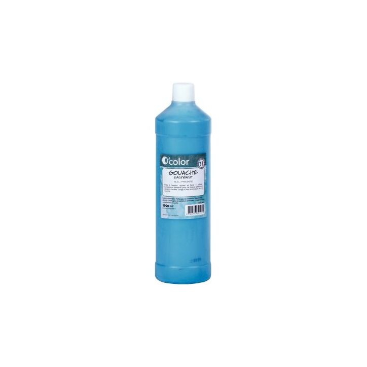 Flacon 1 litre de gouache liquide économique O'COLOR cyan 07875 O'COLOR