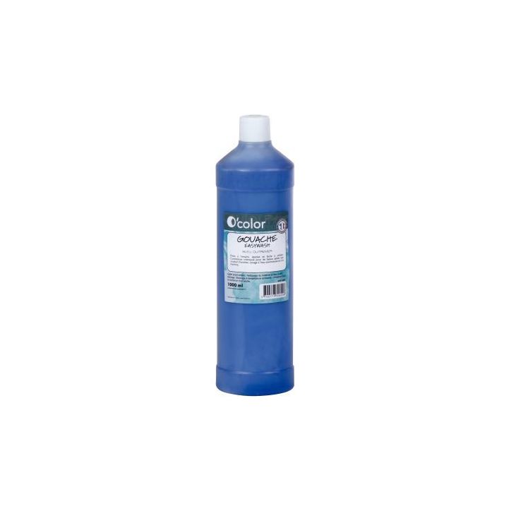 Flacon 1 litre de gouache liquide économique O'COLOR bleu foncé 07884 O'COLOR