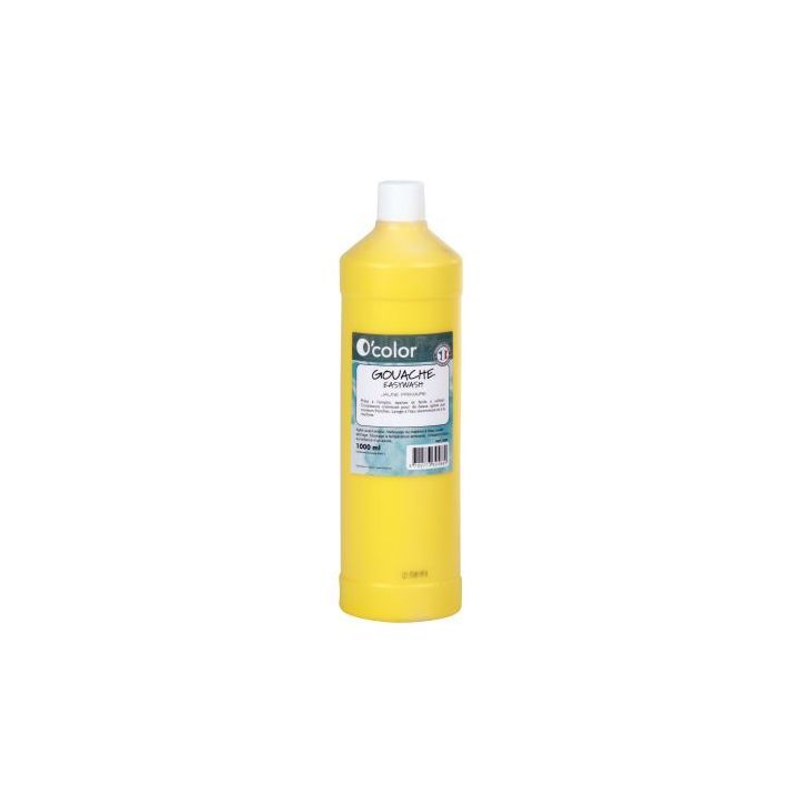 Flacon 1 litre de gouache liquide économique O'COLOR jaune primaire 07876 O'COLOR