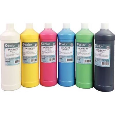 Achetez Carton 6 flacons de gouaches liquides économiques, couleurs assorties 07885 O'COLOR pas che..