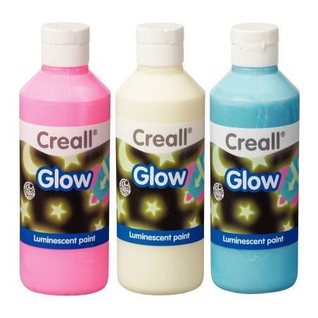 Achetez Lot de 3 flacons de 250 ml de peinture phosphorescente couleurs assorties : vert/jaune, roug..