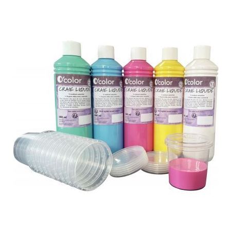 Achetez Lot de 5 flacons 500ml de peinture craie liquide 1999 O'COLOR pas cher sur Ma Rentrée Scola..