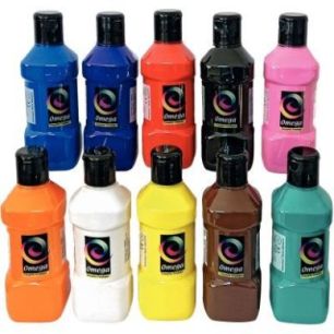 Achetez Lot de 10 flacons 250 ml de peinture vinylique plastifiante, couleurs vives assorties SP1025..
