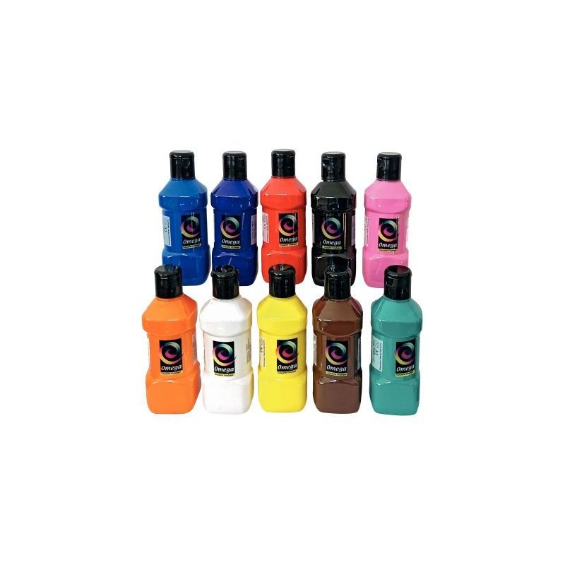 Achetez Lot de 10 flacons 250 ml de peinture vinylique plastifiante, couleurs vives assorties SP1025.. Achetez Lot de 10 flacons 250 ml de peinture vinylique plastifiante, couleurs vives assorties SP1025..