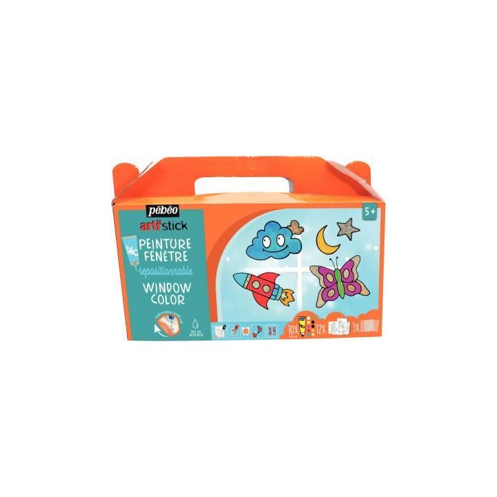 Valisette 10 tubes 75ml de peinture repositionnable ARTI'STICK 008965 PEBEO