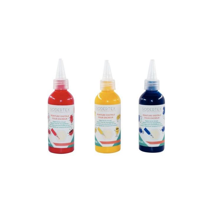 Lot de 3 recharges de peinture rouge jaune bleu pour encreur L721030